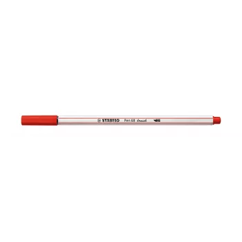 STABILO Pen 68 Brush - Medium - rdeča - upogljiva konica s čopičem - črnilo na vodni osnovi - Nemčija - odrasli in otroci