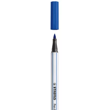STABILO Pen 68 Brush - modra - konica s čopičem - črnilo na vodni osnovi - šestkotna - 1 pero