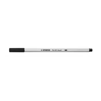 STABILO Pen 68 Brush - Medium - črna - konica s čopičem - črnilo na vodni osnovi - Nemčija - odrasli in otroci