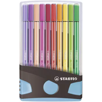 STABILO Pen 68 set flomastrov - Medium - 20 barv - mešane - 1 mm - 24 h Cap-Off - črnilo na vodni osnovi