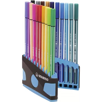 STABILO Pen 68 set flomastrov - Medium - 20 barv - mešane - 1 mm - 24 h Cap-Off - črnilo na vodni osnovi