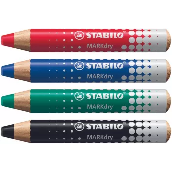 STABILO MARKdry komplet markerjev za belo tablo s 4 flomastri v etuiju