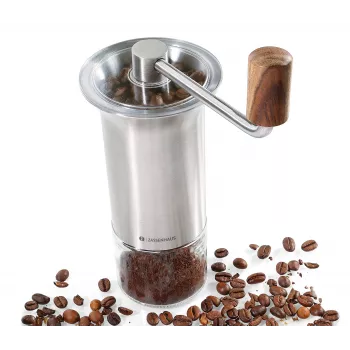 Zassenhaus mlinček za kavo BARISTA nerjavno jeklo / steklo ročni mlin s keramičnim mlinom