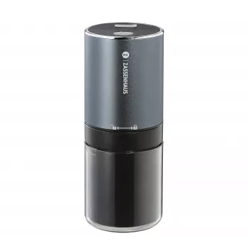Zassenhaus Mini Master USB mlinček za kavo, stožčasti keramični mlin, polnilni, črn/srebrn