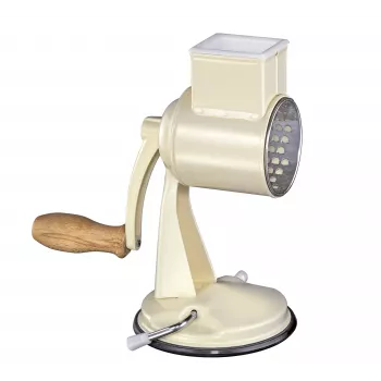 Zassenhaus strgalo Classic Cream – 3-bobensko vrtljivo strgalo z nerjavnega jekla bobni, sesalna noga, ergonomska ročica