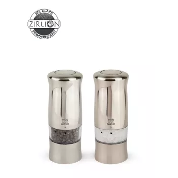 Peugeot Zeli Duo PM+SM Z električni set mlinčkov za sol in poper srebrn 14 cm