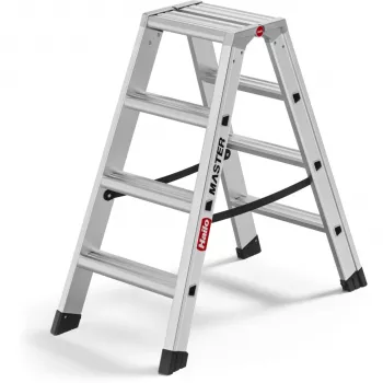Hailo Master D100 2 x 4 stopnic dvostranske aluminijaste stopnice, nosilnost 150 kg, EN 131
