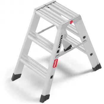 Hailo Master D80 2 x 3 stopnic dvostranske zložljive stopnice, aluminij, nosilnost 150 kg, EN 131