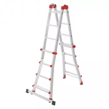 Hailo M80 4x4 lestev s prečkami – kombinirana lestev, aluminij, nosilnost 150 kg