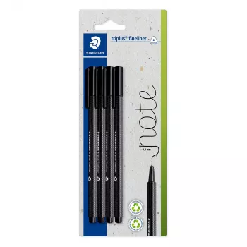 STAEDTLER Triplus Fineliner 0,3 mm črn paket 4 kosov