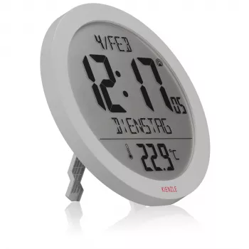 KIENZLE DCF radijsko vodena stenska ura s prikazom sobne temperature, bela