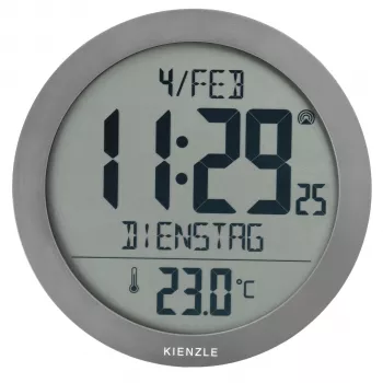 KIENZLE DCF radijsko vodena stenska ura s prikazom sobne temperature, antracit