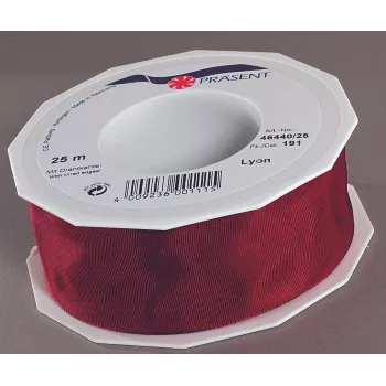 C.E. PATTBERG LYON svetleč darilni trak bordo 40 mm x 25 m