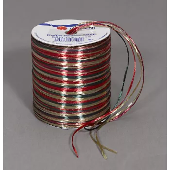 C.E. Pattberg darilni trak Raffia svetleč rdeč/rjav/zelen, 3,0 mm x 50,0 m