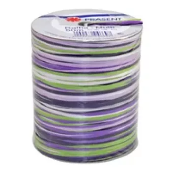 C.E. PATTBERG Raffia darilni trak mat vijolično-zeleno-bel 3,0 mm x 50,0 m