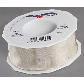 C.E. Pattberg darilni trak LYON svetleč krem 40,0 mm x 25,0 m
