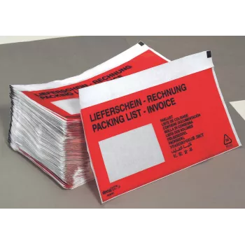 Vereinigte Papierwarenfabriken ovojnica za dokumente DIN lang z okencem večjezična dobavnica račun 225x122mm