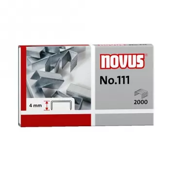 Novus No.111 sponke - 4 mm - 2000 kosov - 15 listov - kovina - siva