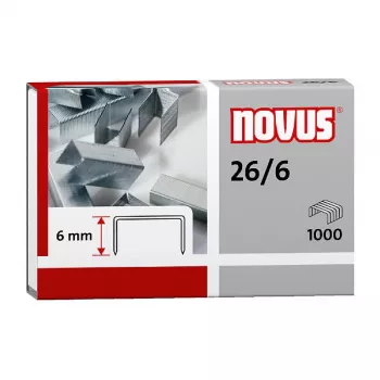 Novus Dahle Novus 26/6 paket sponk - 6 mm - 1000 sponk - pocinkano jeklo - srebrna