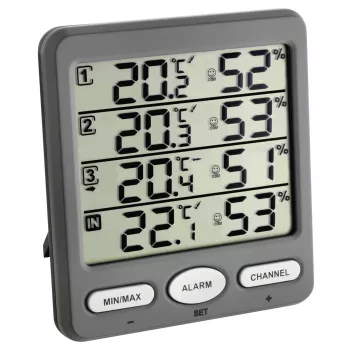 TFA Dostmann Klima Monitor brezžični termo-higrometer notranji zunanji siv
