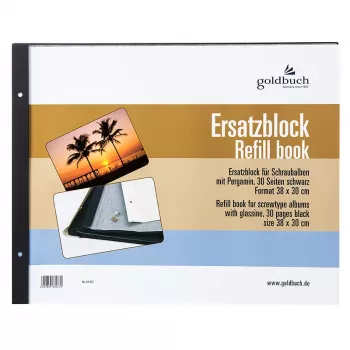 Goldbuch nadomestni blok 38x30 cm črn z vijaki 83077