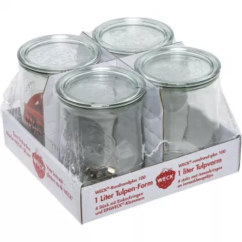 WECK okrogla kozarca Tulip 1,0L set 4 kosov