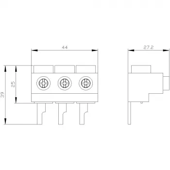 SIEMENS SIRIUS 3RV1915-5A napajalna sponka, 3-polna, vijačni priključek, 690 V, IP20