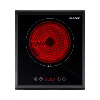 Steba HK 25 steklokeramična kuhalna plošča 2000W 1 kuhalno mesto črna/srebrna