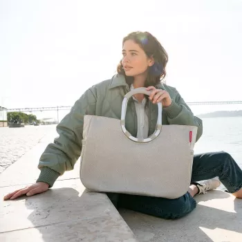 Reisenthel Loopshopper L Herringbone Sand nakupovalna torba