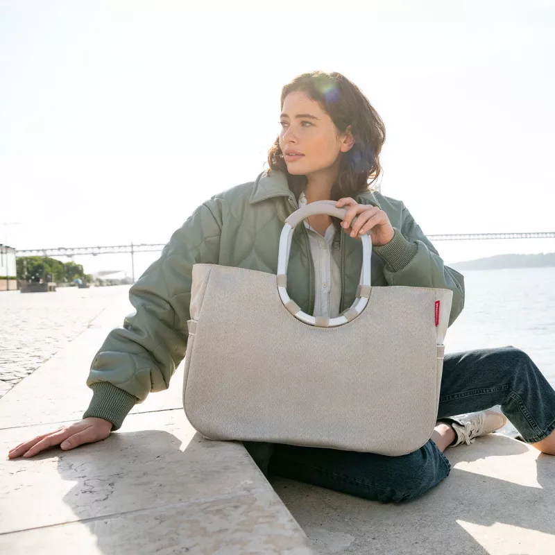 Reisenthel Loopshopper L Herringbone Sand nakupovalna torba