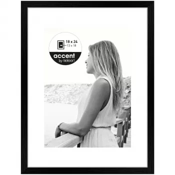 Nielsen Design Aura črn lesen foto okvir 18x24 s paspartujem 1134000