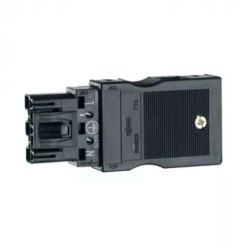 Hager G4703 3-polna vhodna vtičnica (Wago) za vodnike 1,5-2,5 mm², črna