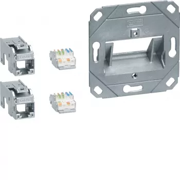Hager GMKSRJ45C6A2 priključni modul 2x RJ45 Cat.6a za centralno ploščo UAE 2-kratni brez halogenov
