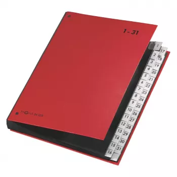 PAGNA organizator mize 32 predalov - A4 - karton - rdeča - pokončna - 340 mm - 40 mm
