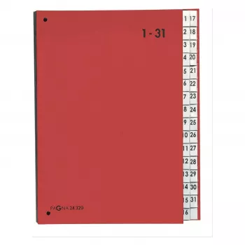 PAGNA organizator mize 32 predalov - A4 - karton - rdeča - pokončna - 340 mm - 40 mm