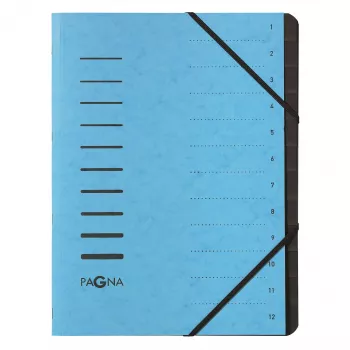 Pagna 40059-18 mapa z 12 predali 1–12, A4, svetlo modra