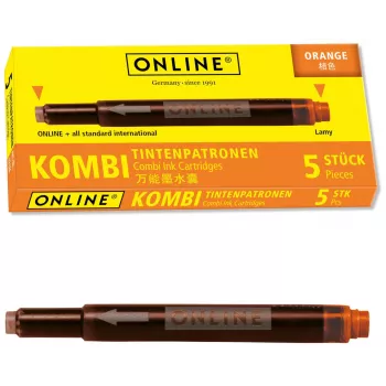 ONLINE 17174/12 kartuše s črnilom za nalivnike oranžna 5 paket
