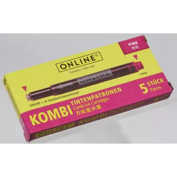 ONLINE 17175/12 kartuše s črnilom za nalivnike roza 5 paket