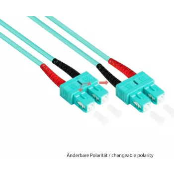 GoodConnections optični patch kabel dupleks OM3 multimode 50/125 SC/SC 15m aqua LSZH