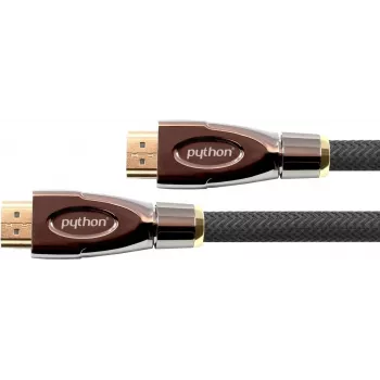 PYTHON hitri HDMI kabel z Ethernetom 4K2K/UHD, pozlačeni kontakti, OFC, najlonski oplet, črn, 1 m, serija PYTHON (GC-M0015)