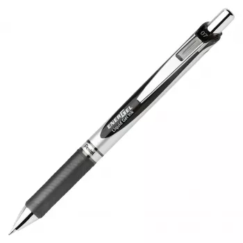 Pentel EnerGel gel kemični svinčnik s potisnim mehanizmom – črn – moder – zelen – rdeč – večbarven – srebrn – plastika – guma – širok – okrogel