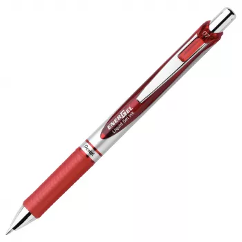 Pentel EnerGel gel kemični svinčnik s potisnim mehanizmom – črn – moder – zelen – rdeč – večbarven – srebrn – plastika – guma – širok – okrogel