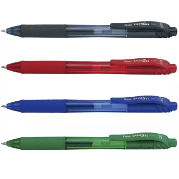 Pentel EnerGel BL107-4 gel roller kemični svinčnik, mešano, 0,35 mm, igličasta konica, paket 4 kosov