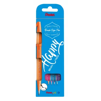 Pentel Sign Pen Brush set 4 čopičev, barve: črna, rdeča, modra, zelena
