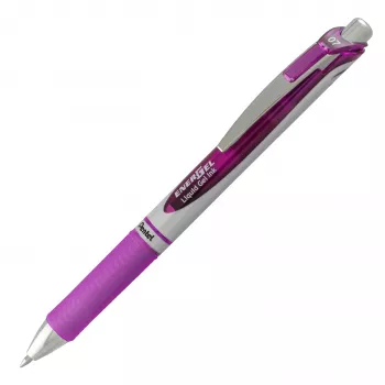 Pentel EnerGel BL77-4COL set tekočih gel roller kemičnih svinčnikov – 4 svinčniki (oranžen, roza, svetlo moder, vijoličen), 0,7 mm