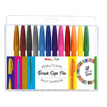 Pentel set 12 čopičev SES15-12, mešane barve