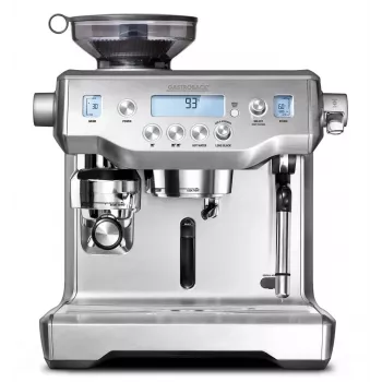 Gastroback 42640 polavtomatski aparat za espresso z mlinčkom, 1600 W, nerjavno jeklo