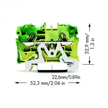 WAGO 2004-1207 2-vodna ozemljitvena sponka, 4 mm²
