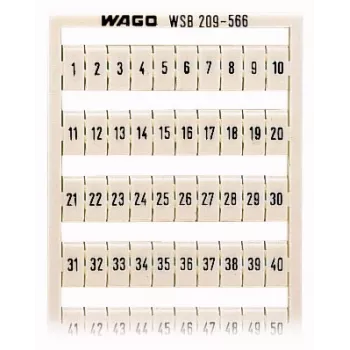 WAGO 209-566 označevalni trak - bel - 5 mm - 250 mm - neoznačen - za vrstne sponke TOPJOB S