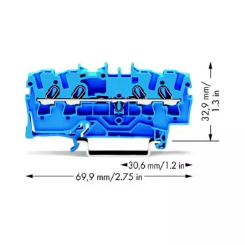 WAGO 2002-1404 4-vodna prehodna sponka, 2,5 mm²